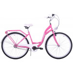 Mestský bicykel 28" Kozbike K4 3 prevodový Ružový